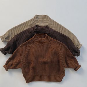 Trui Koreaanse stijl babymeisjes jongens gebreide trui mouwloos herfst winter kinderen effen kleur truien babymeisjes jongenskleding 230912