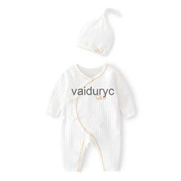 Pullover lawadka 0-6m lente babymeisjes jongens romper hoed katoen witte kleding voor meisjes mode baby jumpsuit pasgeboren baby's 0 tot 3 m H240508