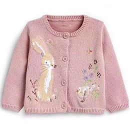 Pullover Little Maven Kids Girls Kleding Lovely Pink Rabbit Sweater met kuikens katoen sweatshirt herfstoutfit voor 2 tot7 jaar 221128