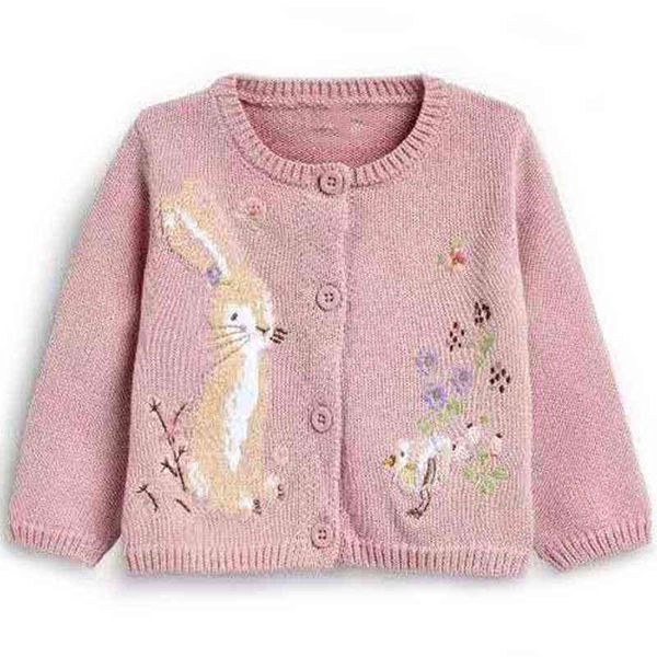 Pull maven filles vêtements belle rose lapin pull avec petits poussins coton sweat automne tenue pour enfants 2 to7year 0913