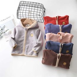 Pullover Micro Fleece unisex school kinderen tracksuit hoodie warme capuchon kinderjas volledige zip babymeisjes jongens jassen 29 jaar oud 220924