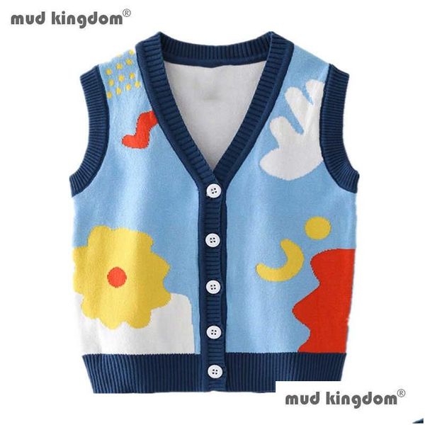 Jersey Mudkingdom Niños Niñas Cardigan Suéter Chaleco Lindo Dibujos Animados Con Cuello En V Ropa De Abrigo De Algodón Suave Para Niños Ropa Otoño Invierno Abrigo Y Dh584