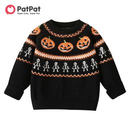 Trui PatPat peuterjongen Halloween kinderlijke pompoenpatroon trui 230909
