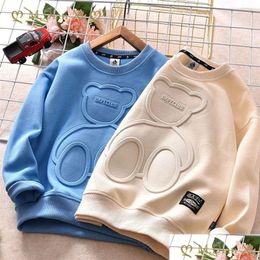 Pull Plover Automne Acier Imprimer Bear Sweat-shirt Garçons Vêtements Adolescents À Manches Longues Pluviers Moletom Filles Sudaderas Enfants Coton À Dhk7P