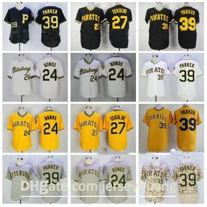 Pullover Retror Baseball Vintage 39 Dave Parker Jersey 24 Barry Bonds 27 Kent Tekulve Retire Flexbase Cool Base Cooperstown Team gestikt