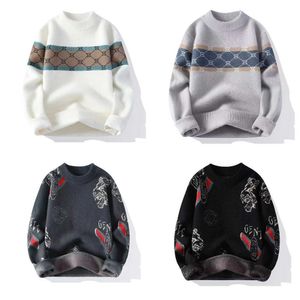 Trui met lange mouwen Sweater Sweatshirt Borduren Knitwear Herenkleding Winterkleding Heren Designer geborduurde truien