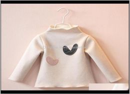 Jersey Suéteres Bebé Niños Maternidad Ropa para niños Otoño Invierno Modelos Niñas Plus Veet Bottoming Shirt Able AllMatch Cut7320219