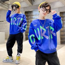 Pull Teen Boys Sweat À Manches Longues T-shirt Printemps Automne Vêtements Pour Enfants Lettre Imprimer Coréen Sport Casual 3 14 Y 220924