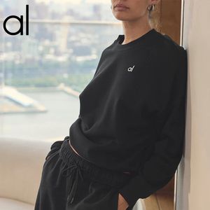 TRUI Warme Al-yoga CREW HALS Sweatshirts Sier 3D op de borst Losse sweatwear Unisex Casual Top Fashion Uitloper Jas Fashi