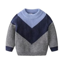 Pullover Hiver 3 4 5 6 7 8 9 10 12 ans enfants tricotés hauts beau mélange de couleurs Patchwork pull pull pour enfants bébé garçons 231212
