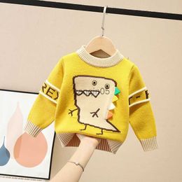 Suéter Suéter amarillo Dinosaurio Bebé Ropa de niña Invierno Niños Niños Tops Manga larga Casual Niños Pull Fille Tiny Cottons Jerseys HKD230719