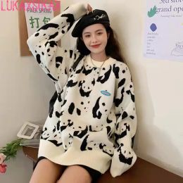 Pulls LUKAXSIKAX nouveau automne hiver femmes pull ample pull coréen Chic doux mignon Panda motif tricoté pull