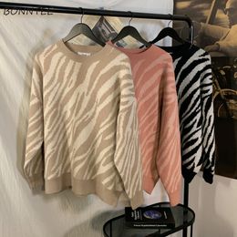 Pulls hommes automne à la mode motif zèbre conçu pulls surdimensionnés mâle Style coréen rétro Allmatch Ins Streetwear Ulzzang 220822