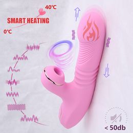 Pulserende Clitoris Sucker Vagina Vibrator Verwarming Stak Zuigen Vibrerende Dildo Tepel sexy Speelgoed Vrouwen Masturbator Product