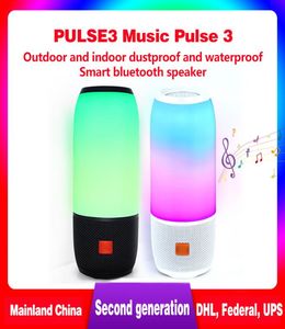 Pulse3 Music Wireless Bluetooth Enceinte Bluetooth Pulsating Colorful Subwoofer étanche et imperméable Portable Portable Extérieur petit adapté aux fêtes, événements 8378858
