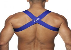 Pomp Men039S bodybuilding schouderband sportspier sexy schouderband vaste kleur elastische decoratieve riemen pu55015375571