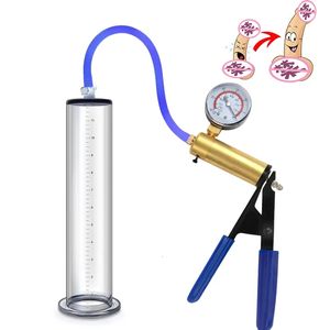 Pump Toys Acrylic penis pump manual penis enlarger Sex toy for male vacuum pump male masturbation penis enlarger adult trainer product 230712