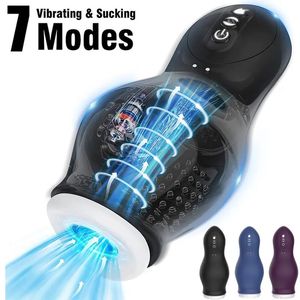 Pompspeelgoed Heseks Automatische Eikeltraining Penisvibrators voor mannen Masturbator Zuigmachine Orale pijpen Machine Stroker Seksspeeltje 18 231116