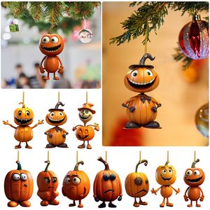 Colgantes acrílicos de calabaza, colgante para árbol de Navidad, Acción de Gracias, Halloween, adornos para el hogar