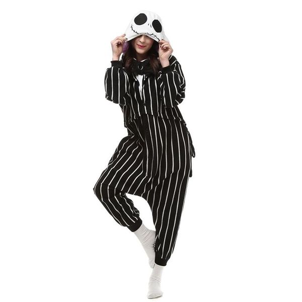 Pumpkin King Jack Skellington Femmes et Hommes Kigurumi Polaire Costume pour Halloween Carnaval Nouvel An Fête bienvenue Drop Shipp235o