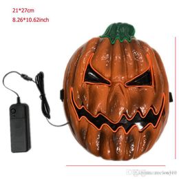 Pumpkin Shape Halloween Mask LED Light Up Party Masker El Wire Gloed in Dark Pumpkin Grappige Maskers Festival Cosplay Kostuum Benodigdheden XVT0964