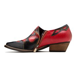 Pombas 2022 zapatos de vestir para mujeres Bohemia Nuevo cuero 4.5cm Tisos gruesos Mary Jane Mix Mix Color Almond en forma de almendra Sandalias retro de verano Riverías 523