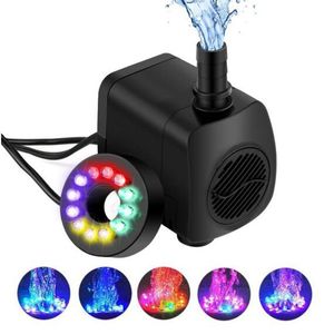 Pompes Pompe à eau submersible AC 220V 3/5W avec 12 lumières LED 220240V pour aquarium réservoir de poissons fontaine d'étang prise ue