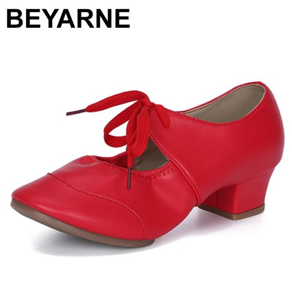 Pompes Beyarne Chaussures de danse professionnelle adulte Femme Ballroom Latin Dance Chaussures High Heed Ladies Chaussures carré talon buty damskie