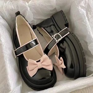 Pumps Bow lolita schoenen dames Mary Jane schattige platformschoenen Girl's Flat Shoes High Heel College Studenten Kawaii Japanse retro schoenen