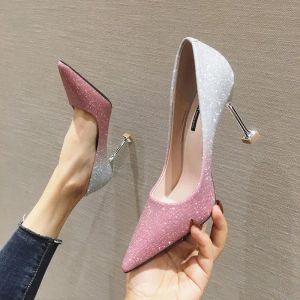 Pompes Cresfimix Femmes Sexy Party Night Club Pink Golden High Heel Chaussures Lady Cute Silver Pumps Sweet Shoes Mujer Tacones Altos A5335