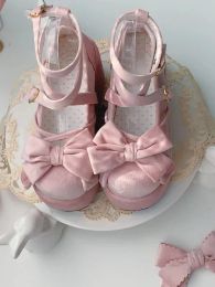 Pompes japonais kawaii mary janes chaussures femme papillon joesknot lolita sweet pompes chaussures femelles de causalité cohérente chaussures mignonnes 2023