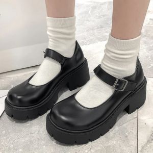 Pumps JK Uniform High Heels Japanse stijl zacht zusterplatform Mary Janes Retro British Style Fashion Single Shoes Talon Femme