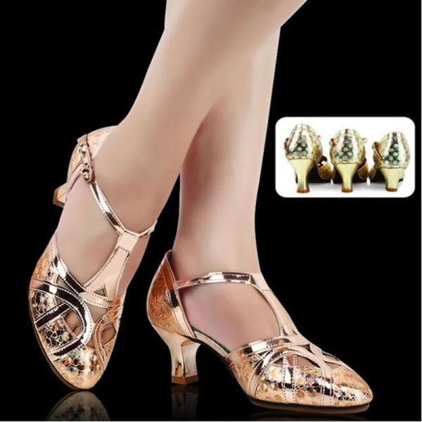 Pompes Maogu Toe fermé Sof Sole Modern Shoe Tango Tango Ballroom Dancing Chaussures 3.5 / 5.5 / 6,5 cm Talans Femme Chaussure de danse en cuir latin pour femmes