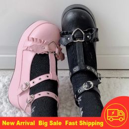 Pompes New Kawaii Lolita Platforms Chaussures Loli Devilian Bat Bowknot Heart com amon Dark Goth Punk Boots Cosplay Chaussures Loli