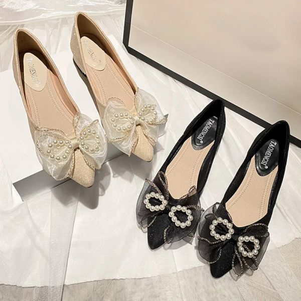 Pompes nouvelles femmes Pumps modernes Pumps printemps été pointues beaux Bowknot Girl confortable Slipon High Heels Chaussures 3443