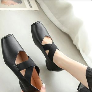 Pompen retro vierkante kop ondiepe mond dansschoenen pu casual comfortabele mode eenvoudige wind Chinese documentaire schoenen vrouwen schoenen schoenen