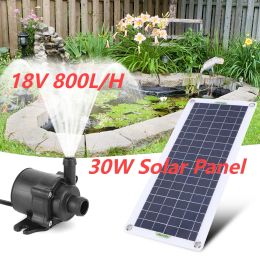 Bombas Bomba de agua con panel solar 18V 30W Decoración de jardín Mini panel solar Sistema de riego de fuente Kits de ahorro de energía para pecera