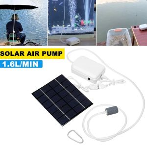 Pompes USB panneau solaire pompe à eau oxygénation panneau solaire fontaine 1.6L/MIN Rechargeable 2000MA pour Aquarium Aquarium