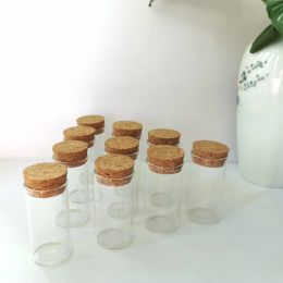 Punch 20pcs / lot 25 ml dia 30 mm hauteur 60 mm tubes à essai en verre transparent avec bouchons en liège bottes de rangement de bouteille de bouteille pour cadeau de mariage