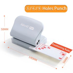 Punch Puncher Réglable Puncher Punch pour A7 A6 A5 B5 Spiral Notebook 3/6/9 Planificateur de trous Diy outils de scrapbooking Puncher Loseleaf