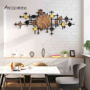 Punchfree DIY houten graan stille acryl grote decoratieve wandklok modern design horloge woonkamer keuken decoratie stickers 210325