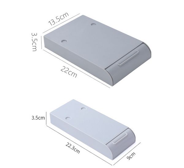 Boîtes de rangement bacs boîte cachée sans poinçon fournitures de bureau tiroir créatif bureau d'étudiant peut être collé étui à stylos