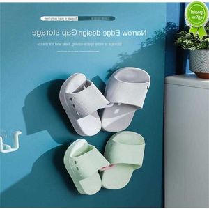 Punch Free Slipper Hook Wall Mounted Shoe Storage Rack Wc Drain Slippers Rack Huishoudelijke badkamer Eenvoudige opslag Shoe Hanger