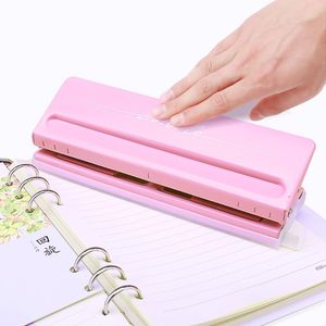 Punch Kwtrio verstelbare 6hole bureaubladpuncher met 6 vellencapaciteit voor A4 A5 A6 B7 Dairy Planner Organizer Six Ring Binder