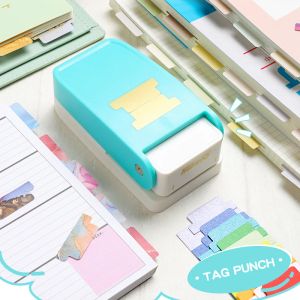 Punch Kwtrio Loose Leaf Separator Label Puncher Flags Tabs Markers Paper Index Bookmark voor pagina Marker Planner Office School BQJ04