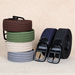 PunchFree – ceinture tissée élastique pour hommes et femmes, mode coréenne, tendance, haute qualité, Design de marque, sport de Golf, noir, 2177 240103