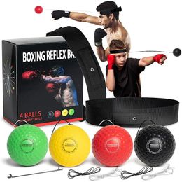 Punching Balls Boxe Réflexe Vitesse Bandeau Punch Ball Muay Thai Sanda MMA Augmentation de Réaction Agilité Main Oeil Formation Gym Fitness Exercice 231024