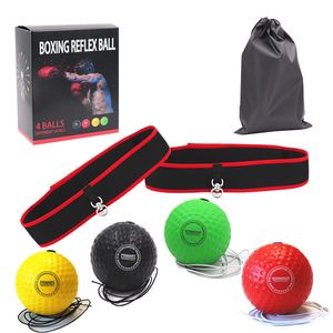 Punching Balls Boxing Reflex Speed Punch Ball Sanda Boxer Raising Reaction Force Hand Eye Training Set Stress Gym Boxing Muay Thai Exercise 230808