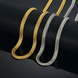 Punk 6 mm Chaînes de cou de serpent pour hommes Femmes 14K Gold Golden / Silver Color Gokers Long Collier Collier Bijoux
