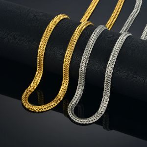 Punk 6mm cadenas de cuello de serpiente para hombres mujeres gargantillas de Color dorado/plateado collar largo 14 collar de oro joyería
